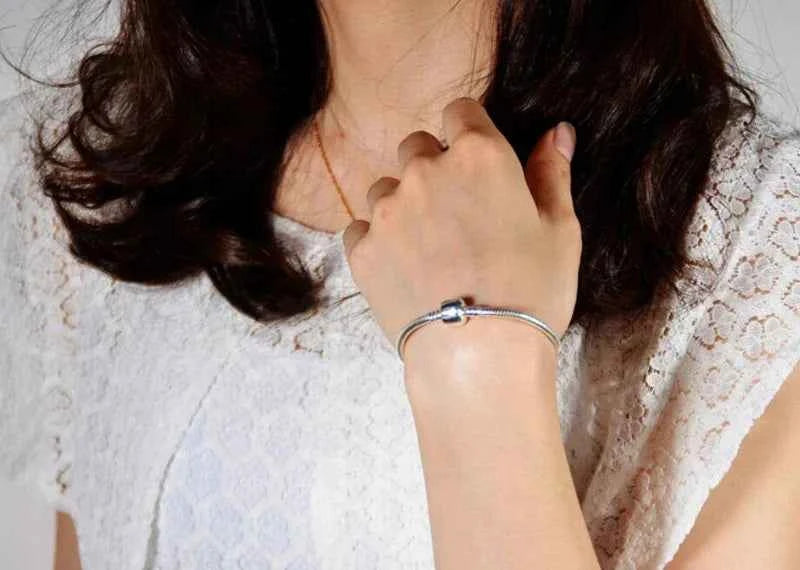 Handmade Original Fine Jewelry 925 Silver Charm Bracelet Soft Smooth Snake Bone Bracelets Women Dabfavshop