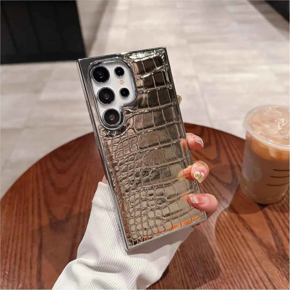 Luxury Gradient Crocodile Pattern Leather Laser Case For Samsung Galaxy S