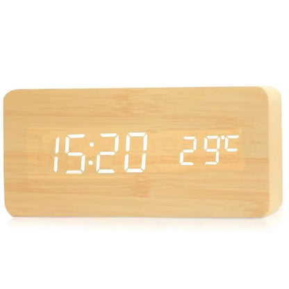 Wooden Digital Alarm Clock, LED Alarm Clock with Temperature Desk Clocks for Office,Bedside Clock Dabfavshop
