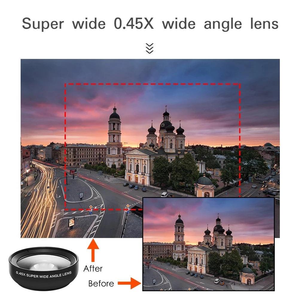 USLION 2 in 1 Phone Lens .45x Ultra Wide Angle - Dabfavshop