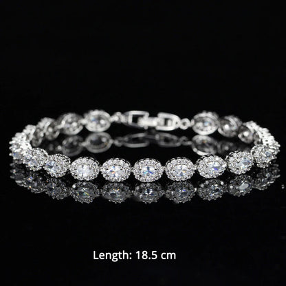 BeaQueen Trendy Green and White Cubic Zirconia Stone Silver Color Tennis Bracelets Dress Jewelry Accessories Gift for Women B100 Dabfavshop
