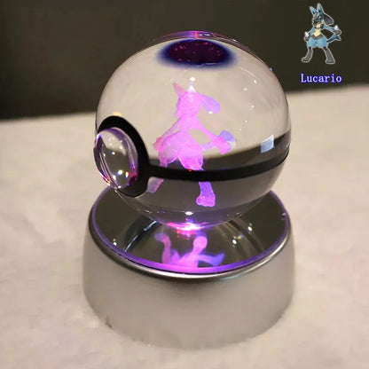 Pokémon 3D Crystal Ball With Multi Color LED Base - Dabfavshop