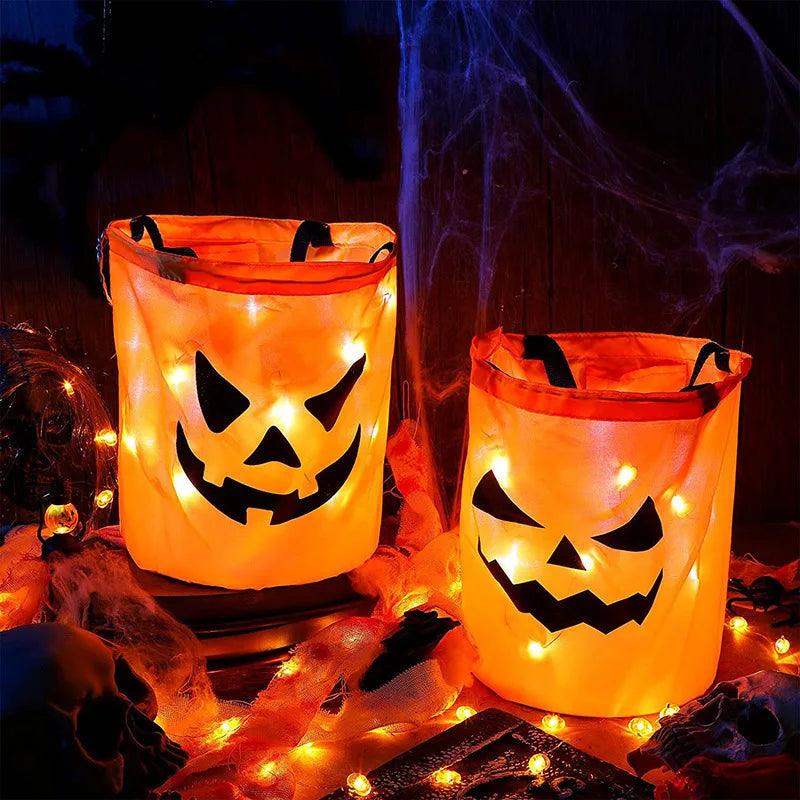 LED Light Halloween Trick or Treat Bucket Pumpkin - Dabfavshop