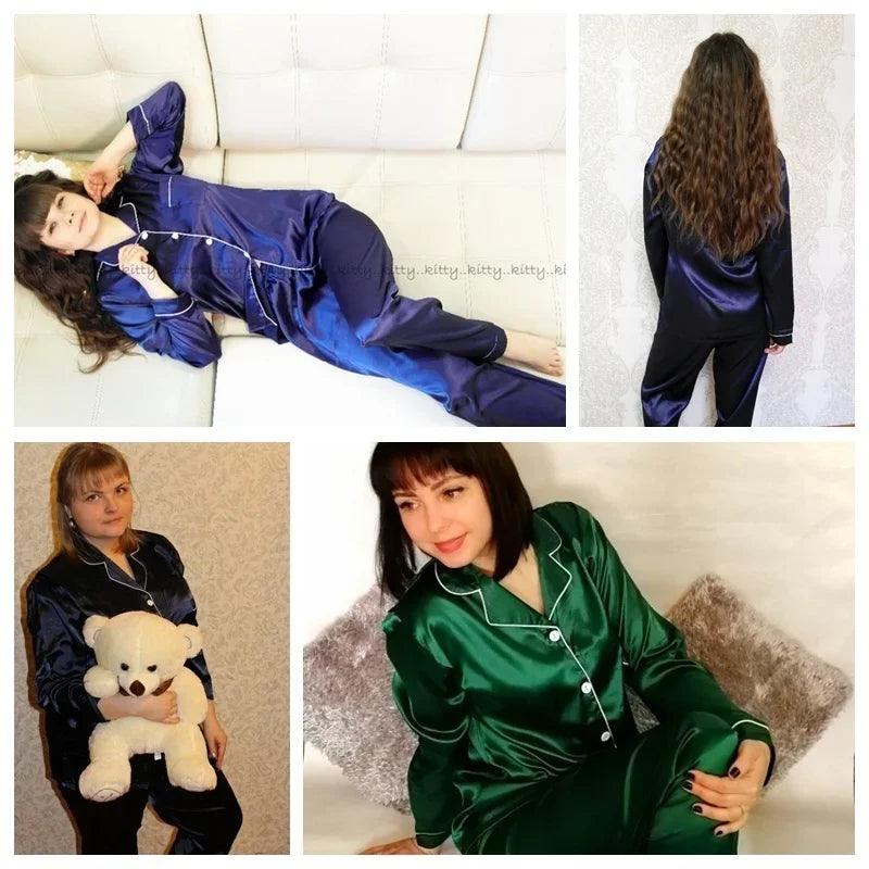 3X - 5X Womens Silk Pajamas - Dabfavshop