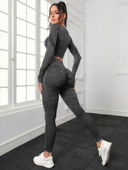 Women's 2pcs Yoga Sets for Seamless Sports High Waist Tights - Dabfavshop