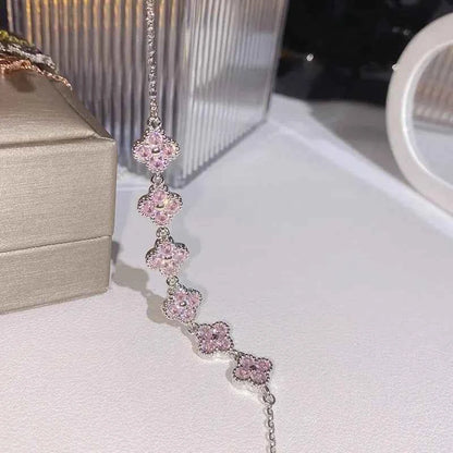 Moissanite clover bracelet