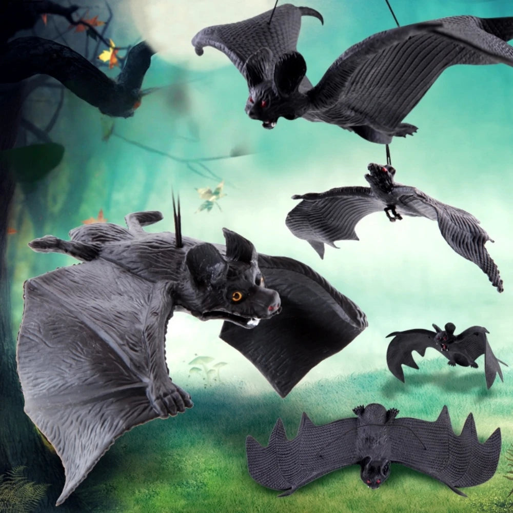 5 Pcs Halloween Black Simulation Bat Pendant for Halloween April Fools' Day Prank Carnival Party Bar School Home DIY Decoration Dabfavshop