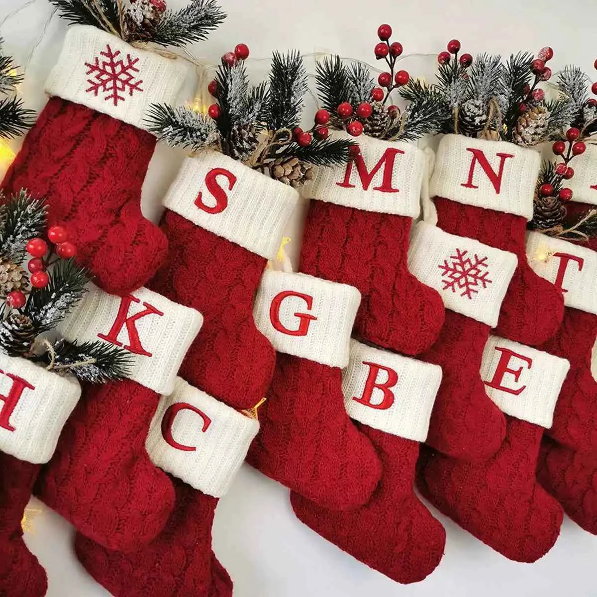 Christmas Alphabet Knitting Sock Christmas Tree Ornament