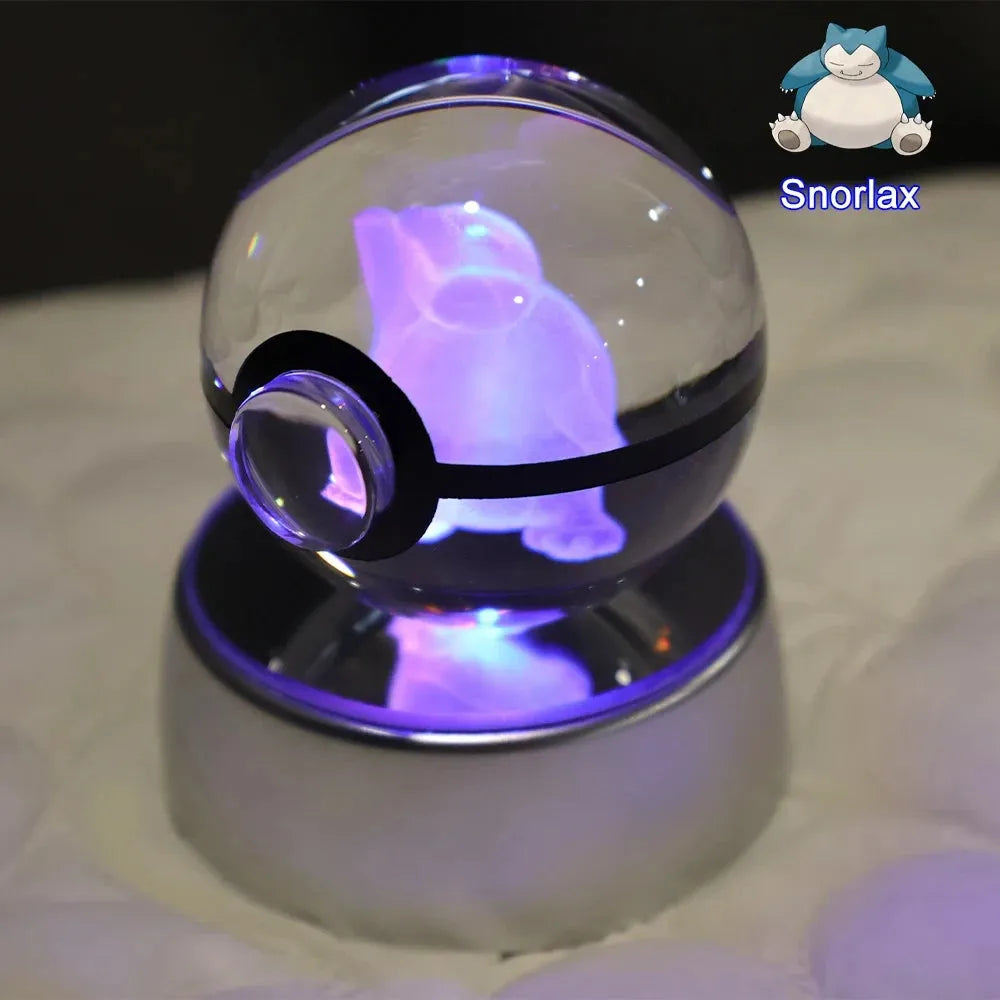 Pokémon 3D Crystal Ball With Multi Color LED Base - Dabfavshop