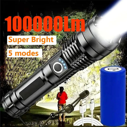 Ultra Powerful LED Flashlight Rechargeable Torch Tactical Lantern - Dabfavshop