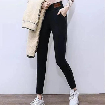 High Waist Women Lamb Fleece Leggings - Dabfavshop