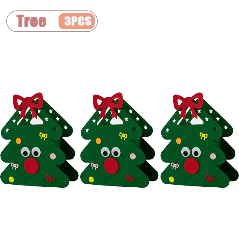 1-10PCS Christmas Felt Gift Bag Creative Holiday Candy Apple Tote Bag for Kids Party Favor Bag for Christmas Eve Gift Wrapping Dabfavshop