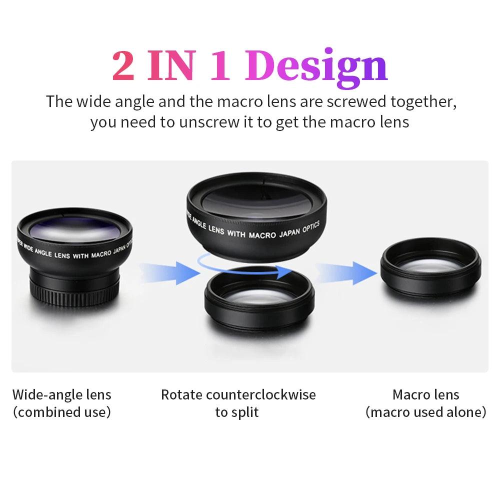 USLION 2 in 1 Phone Lens .45x Ultra Wide Angle - Dabfavshop