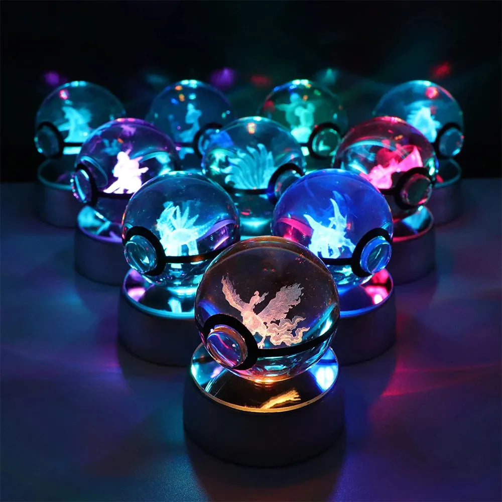 Pokemon 3D Crystal Ball Multi Color LED Light Base - Dabfavshop