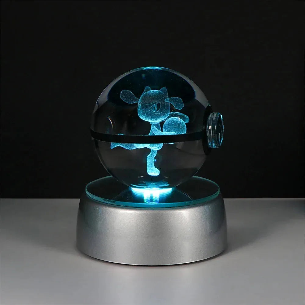 Pokemon 3D Crystal Ball Multi Color LED Light Base - Dabfavshop