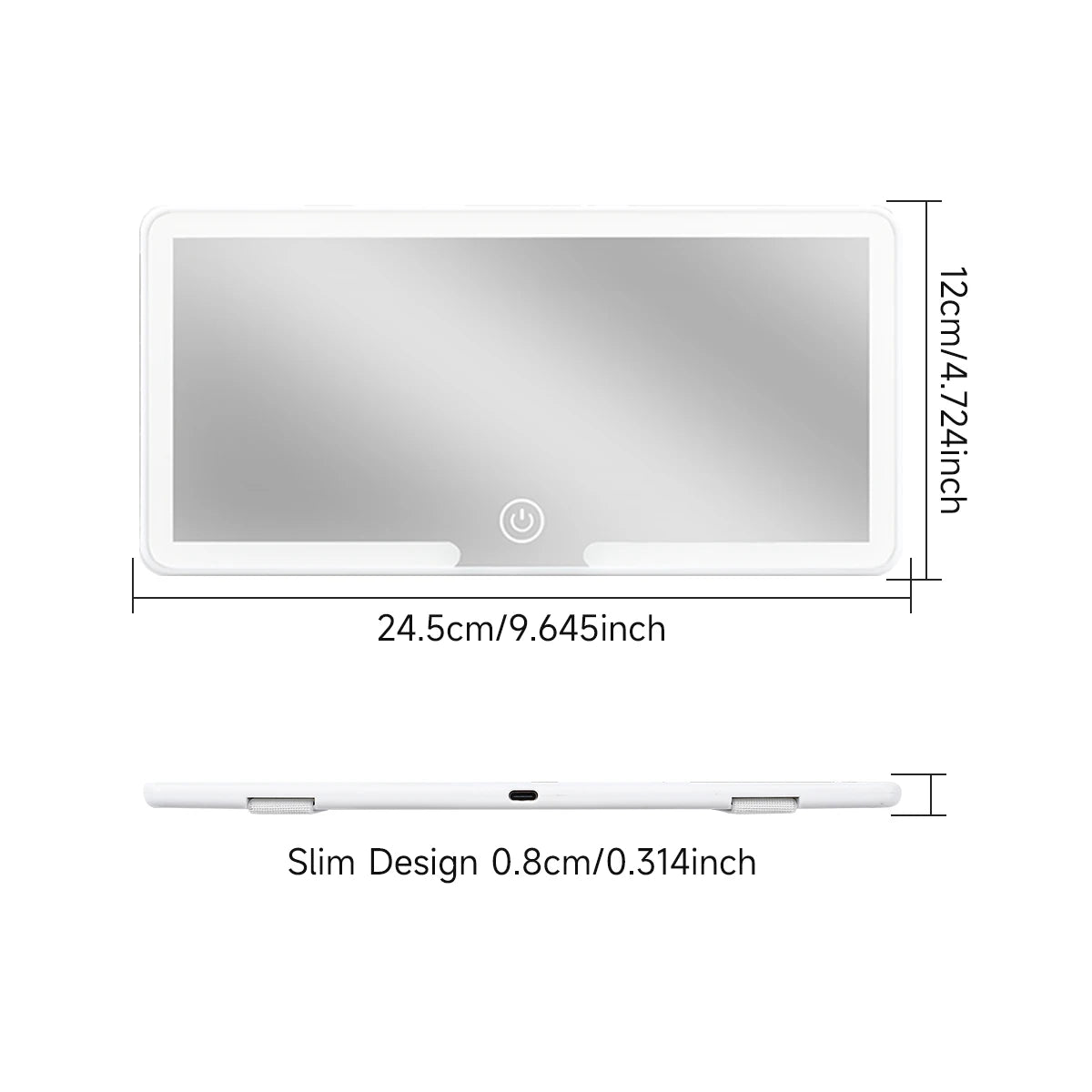 Car Interior Mirrors Sun Visor Plate LED HD Makeup Mirror for Girls Women Rechargeable Fill Light Universal Thin Vanity Mirror Dabfavshop