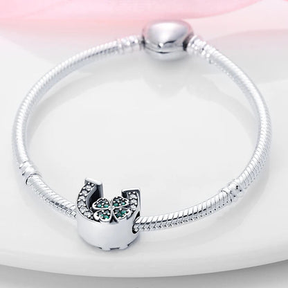 925 Silver Charms 3mm Original Bracelet Four Leaf Clover Dabfavshop
