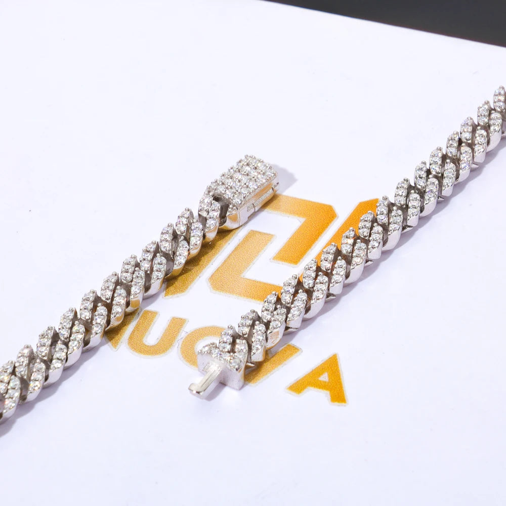 5mm Moissanite Cuban Link Chain Pass Diamond Test 925 Sterling Silver VVS Diamond Iced Out Necklace Women Jewelry Dabfavshop