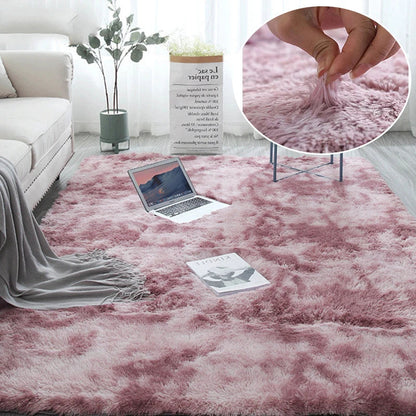 RainbowCloud Plush Rug – Soft, Fluffy & Vibrant! Dabfavshop