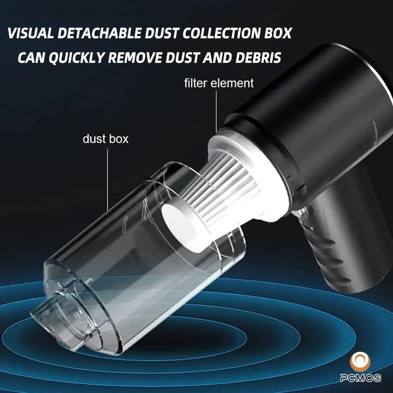 Wireless Vacuum Cleaner Dual Use for Home and Car 120W High Power Powerful Vacuum Cleaner Black PCMOS 1PC Dabfavshop