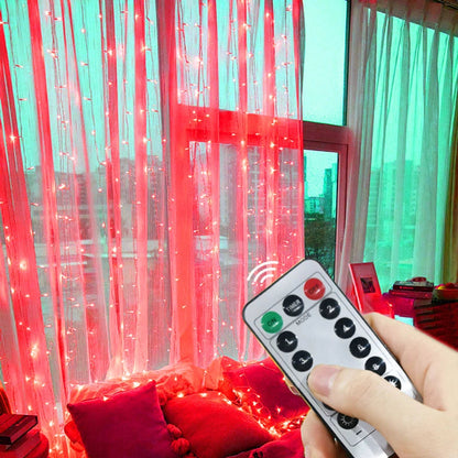 LED Curtain Garland 6x3M/3x3M USB Power Fairy Lights with Remote Control for Christmas New Year Window Decor Festoon Lighting Dabfavshop