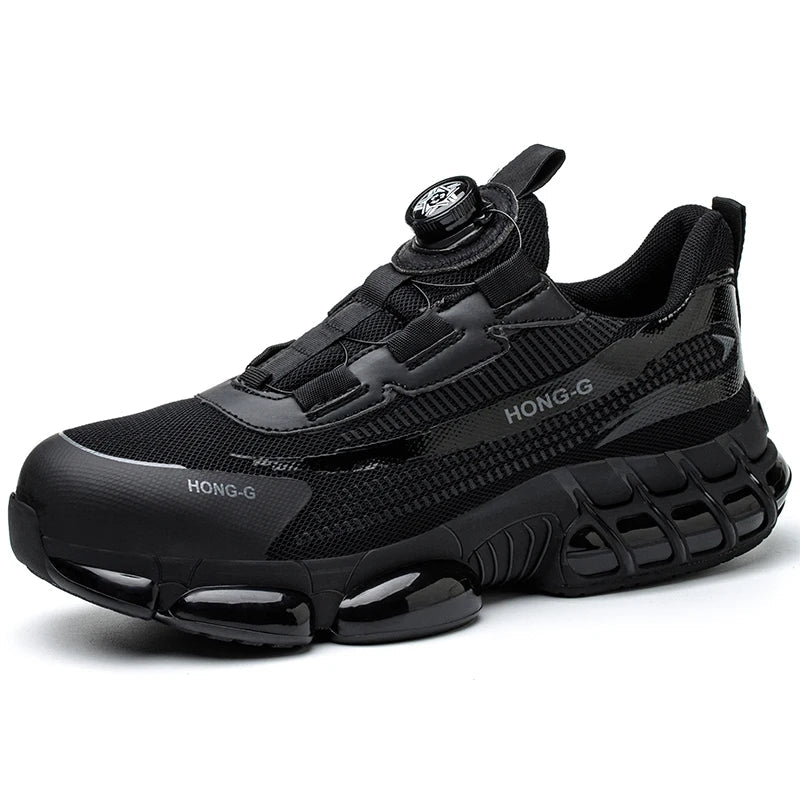 Rotating Button Steel Toe Anti-Puncture Non Slip Work Shoes Man Lightweight Breathable Safety Shoes Men's Work Shoes Boots Dabfavshop
