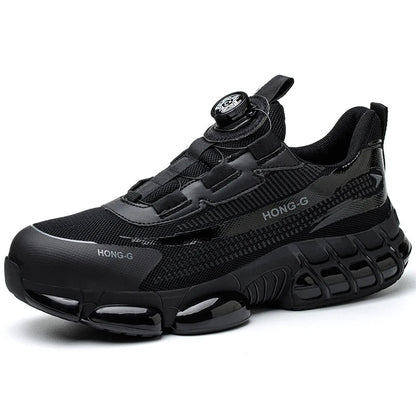 Rotating Button Steel Toe Anti-Puncture Non Slip Work Shoes Man Lightweight Breathable Safety Shoes Men's Work Shoes Boots Dabfavshop