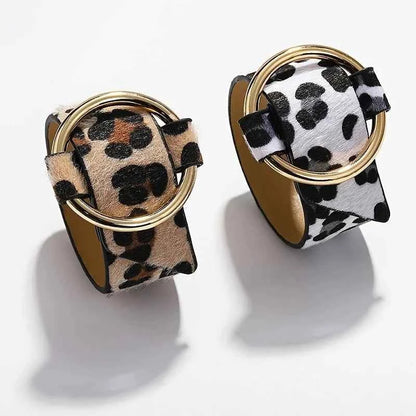 Elegant Leather Leopard Bracelet