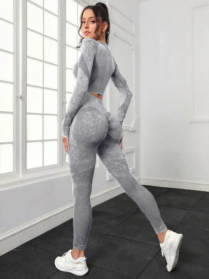 Women's 2pcs Yoga Sets for Seamless Sports High Waist Tights - Dabfavshop