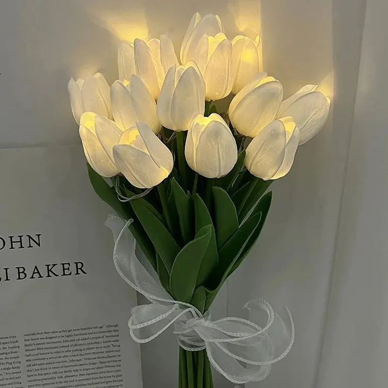 LED Tulips Artificial Flowers - 5/10pcs Bouquet - Dabfavshop