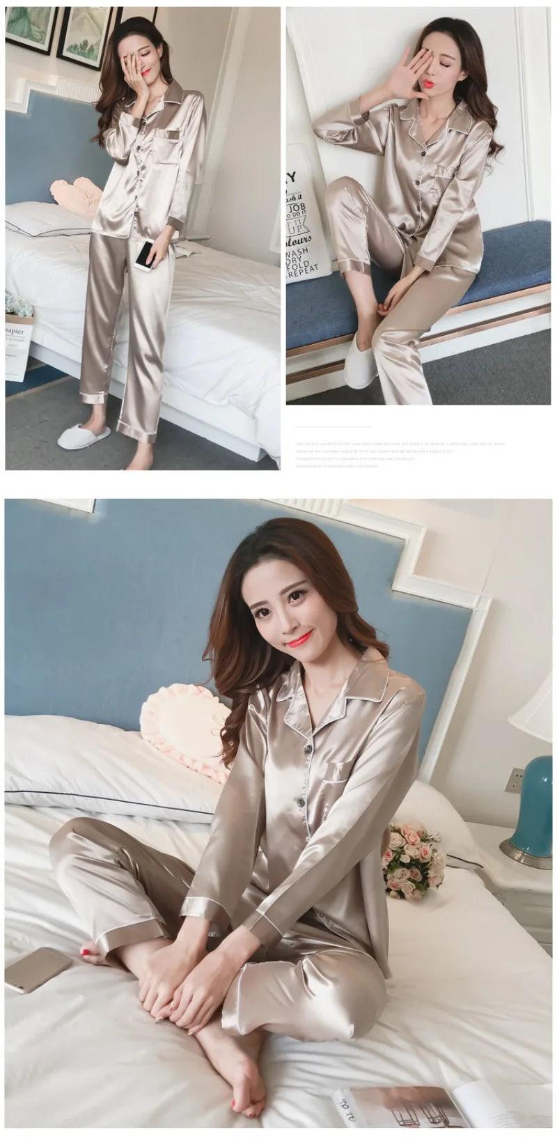 3X - 5X Womens Silk Pajamas - Dabfavshop