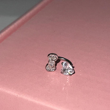 Cute Bowknot Love Heart 316L Stainless Steel Annular Ear Bone Nail Fashion Delicate Zircon Earring for Women Y2K Punk Jewelry Dabfavshop