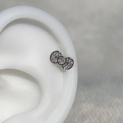 Cute Bowknot Love Heart 316L Stainless Steel Annular Ear Bone Nail Fashion Delicate Zircon Earring for Women Y2K Punk Jewelry Dabfavshop