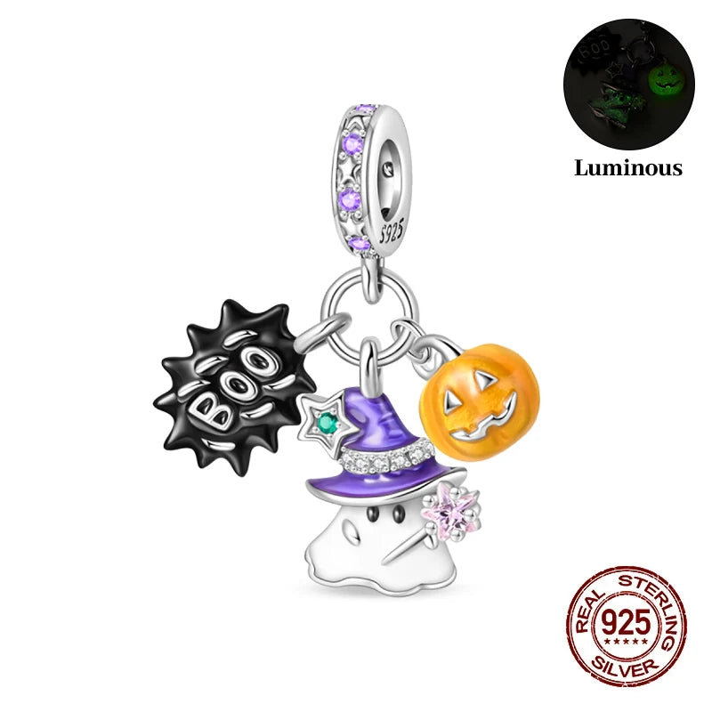 Halloween Luminous Charms Bead 925 Sterling Silver Dabfavshop