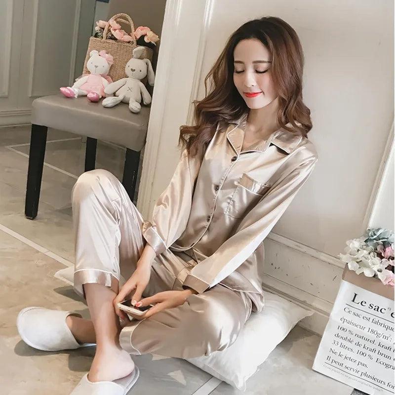 3X - 5X Womens Silk Pajamas - Dabfavshop