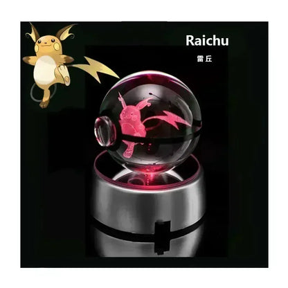 New Pokemon Multi Color Crystal Ball With LED Light Base - Dabfavshop