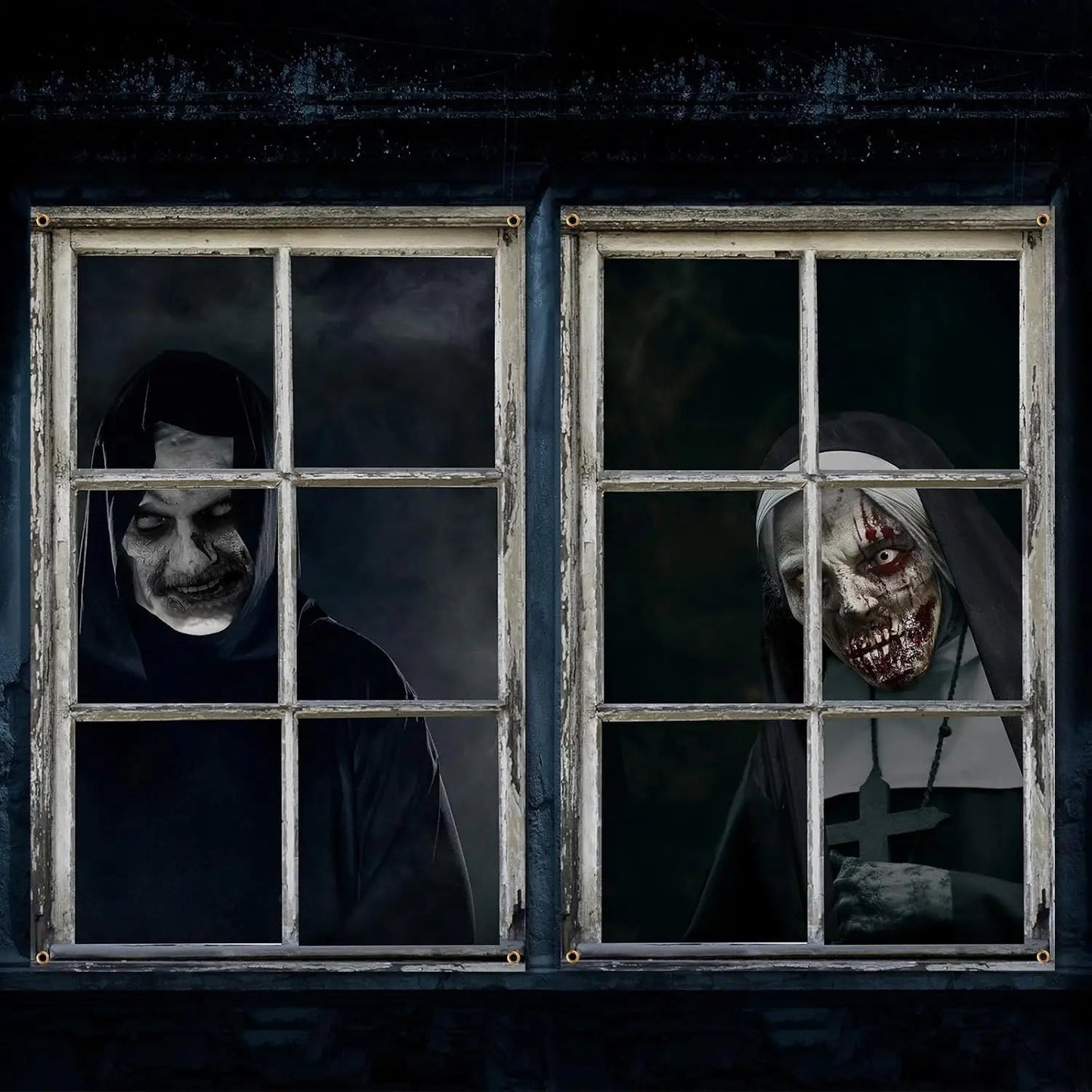 Scary Halloween 2 Pcs Curtain Halloween Window Horror Decoration Blood Dabfavshop