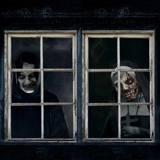 Scary Halloween 2 Pcs Curtain Halloween Window Horror Decoration Blood Dabfavshop