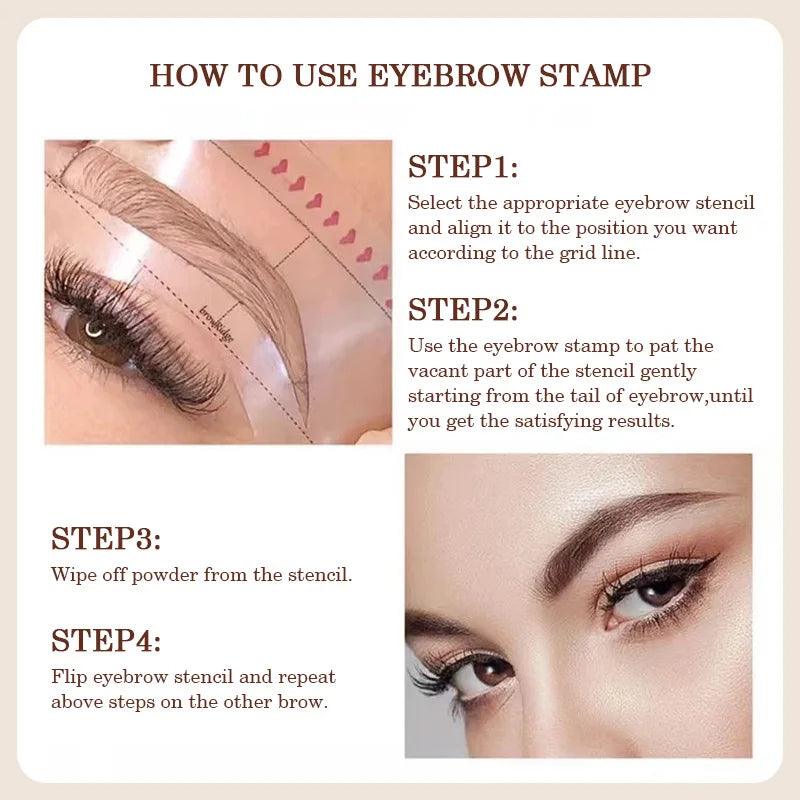 Complete Eyebrow Powder Stamp Shaping Kit - Dabfavshop