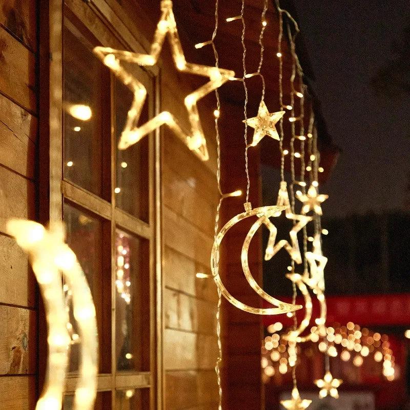 Solar Moon Star LED Curtain Lights - Dabfavshop