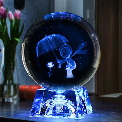 LED Crystal Ball 3D Solar System Planets Crystal Ball Glass Ball Home Decoration Valentine's Day Gift Ornament - Dabfavshop