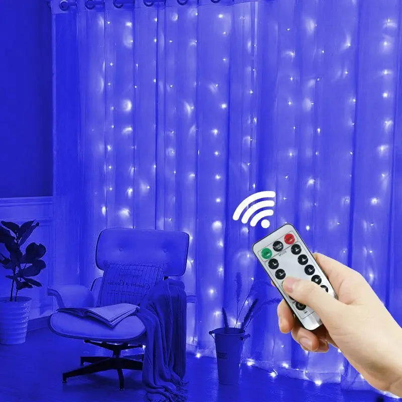 LED Curtain Garland 6x3M/3x3M USB Power Fairy Lights with Remote Control for Christmas New Year Window Decor Festoon Lighting Dabfavshop