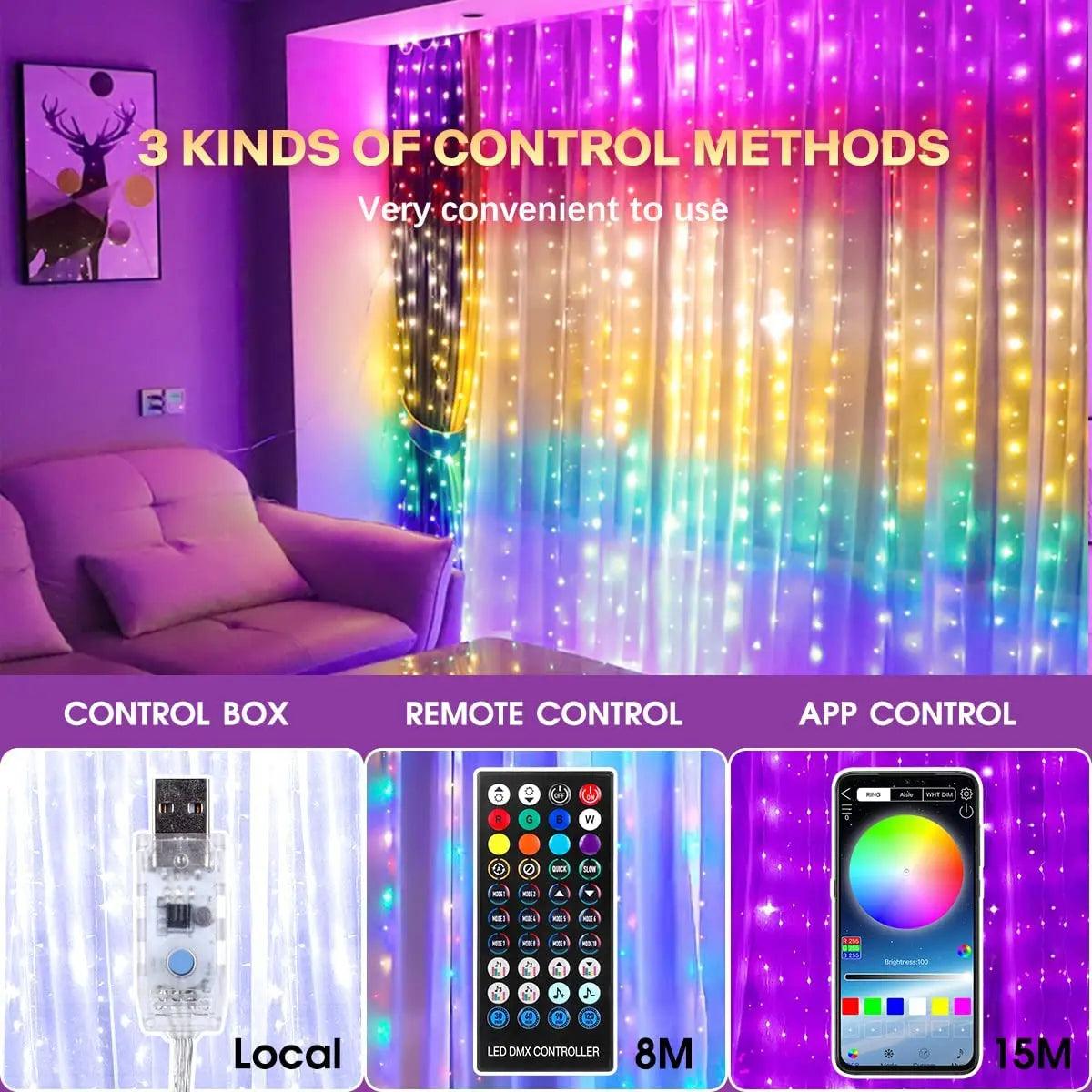 RGBIC Bluetooth Smart Curtain Light - Dabfavshop