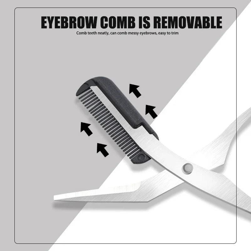 Stainless Steel Eyebrow Trimmer Scissors - Dabfavshop