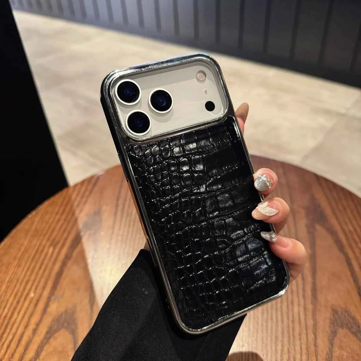 Plating Colorful Crocodile Leather Texture Phone Case For iPhones