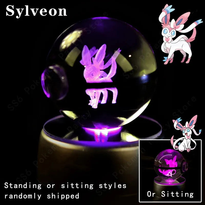 Pokemon 3D Crystal Ball Multi Color LED Light Base - Dabfavshop