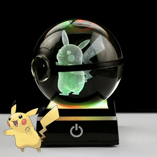 Pokémon Crystal Ball With Black Square LED Base - Dabfavshop