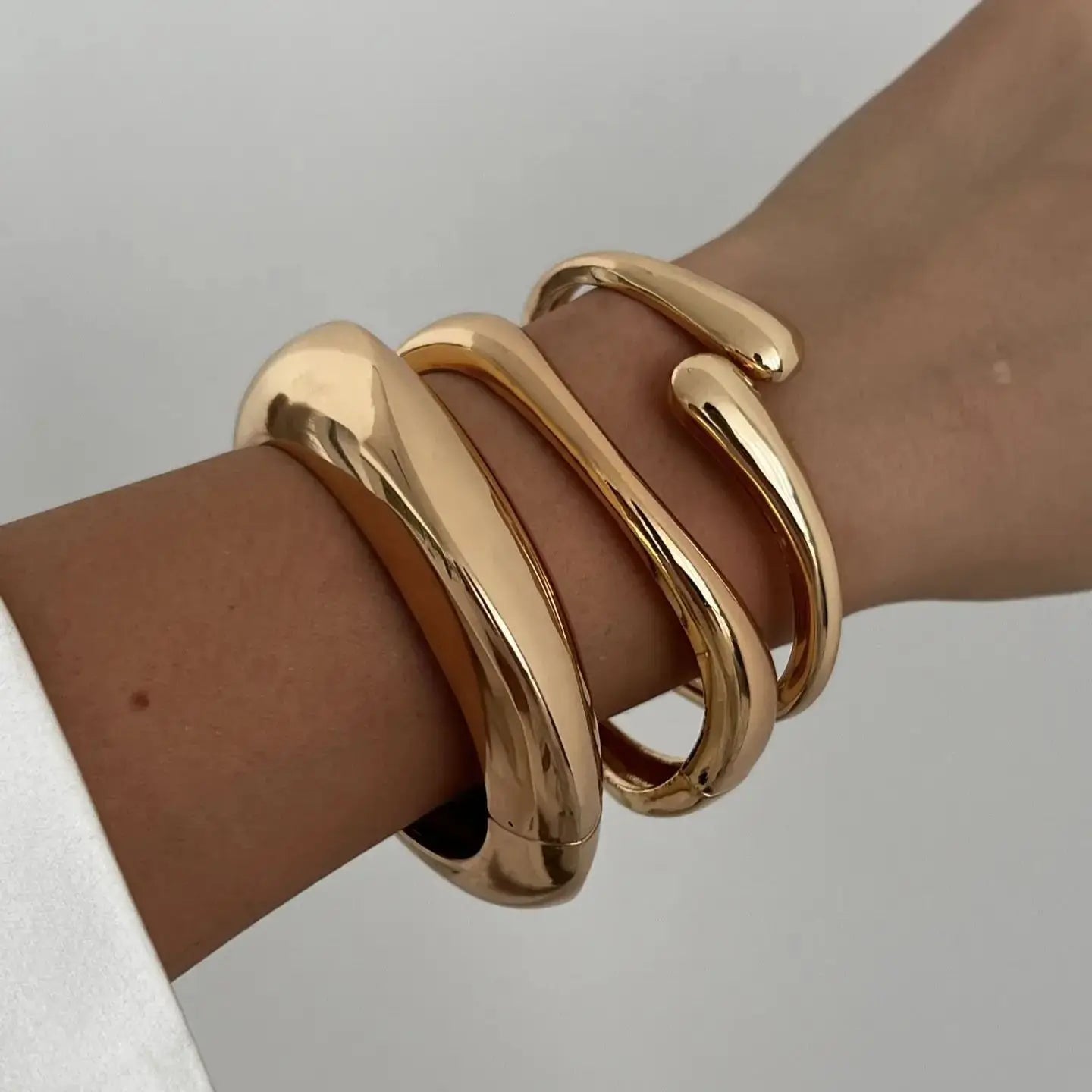 3 Styles Gold Silver Color Geometric Spring Bangles Dabfavshop