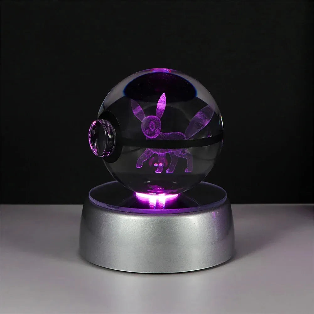 Pokemon 3D Crystal Ball Multi Color LED Light Base - Dabfavshop