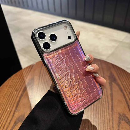 Plating Colorful Crocodile Leather Texture Phone Case For iPhones